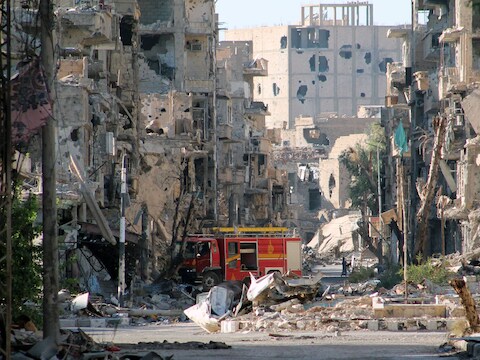 De verwoeste stad Deir Ezzor.