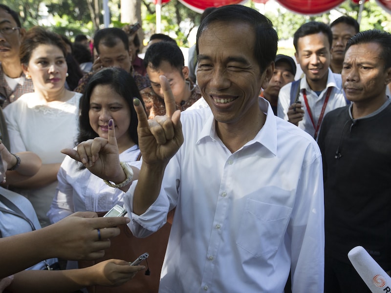 De verstekeling wou president Joko Widodo (foto) spreken.