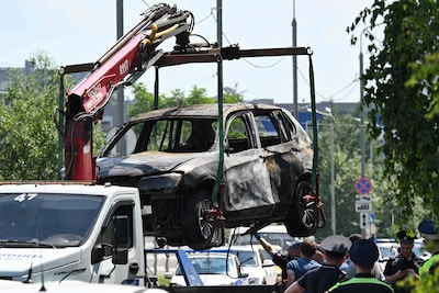 Wagen ontploft net wanneer bestuurder vertrekt van