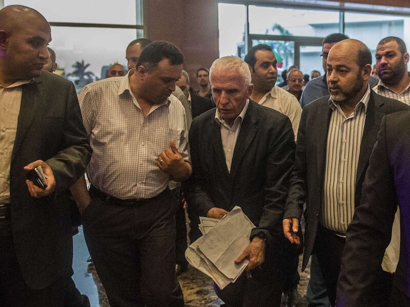 Vertegenwoordigers van Fatah en Hamas in Caïro.