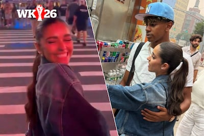Ontspannen richting WK-finale: Lamine Yamal verkent centrum New York en stopt aan foodtruck met vriendin Inès Garcia