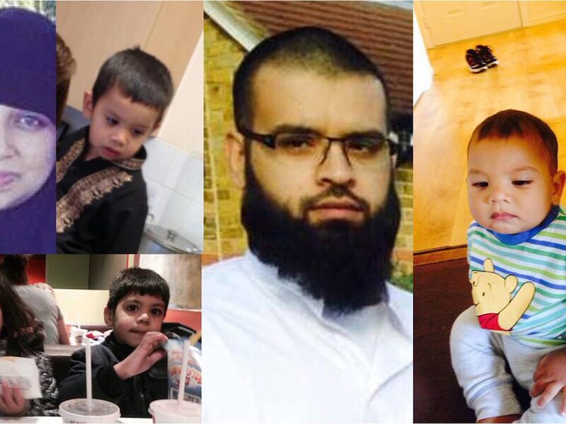 Asif Malik (31), zijn partner Sara Kiran (29) en hun kinderen.