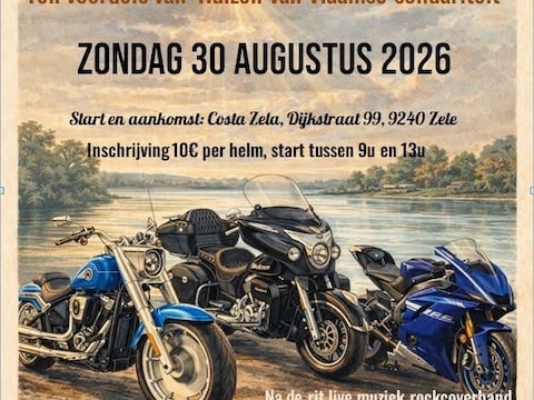 De opbrengst van de motorrit gaat naar het goede doel.