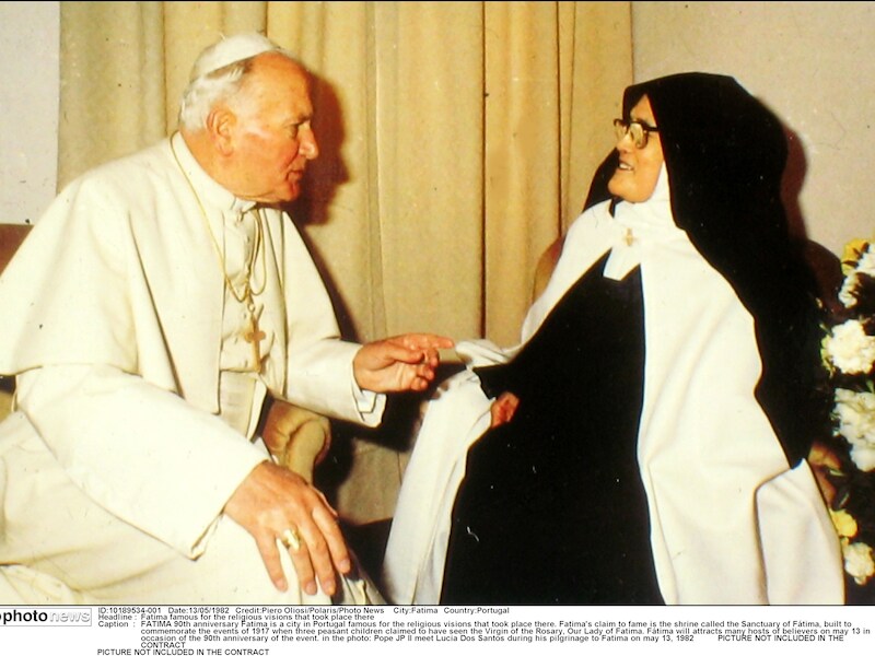 Johannes Paulus II in het Portugese Fatima.