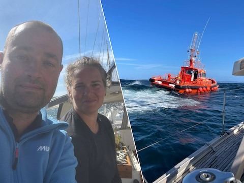 Wim Vandenhende (43) en zijn vrouw Dana Huens (36) op hun boot.