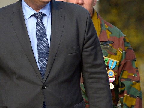 Kersvers defensieminister Steven Vandeput (N-VA) op 20 oktober, bij zijn bezoek aan het hoofdkwartier van Defensie in Evere.