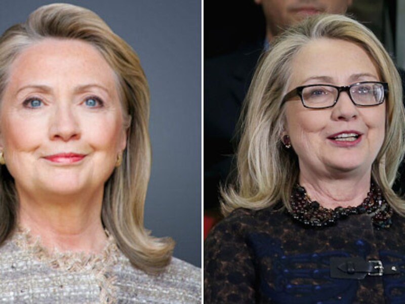 Hillary Clinton op haar website en op haar laatste dag als minister van Buitenlandse Zaken.
