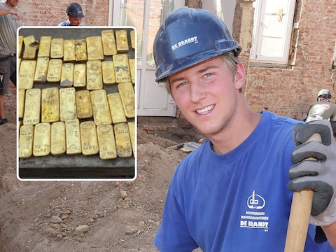 Jobstudent Kobe op de werf waar hij het goud vond.