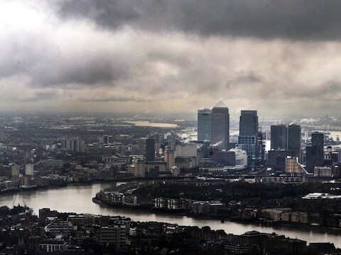 Canary Wharf, het Londense financiële district.