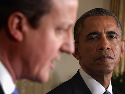 Cameron en Obama gaven vandaag samen een persconferentie in het Witte Huis.