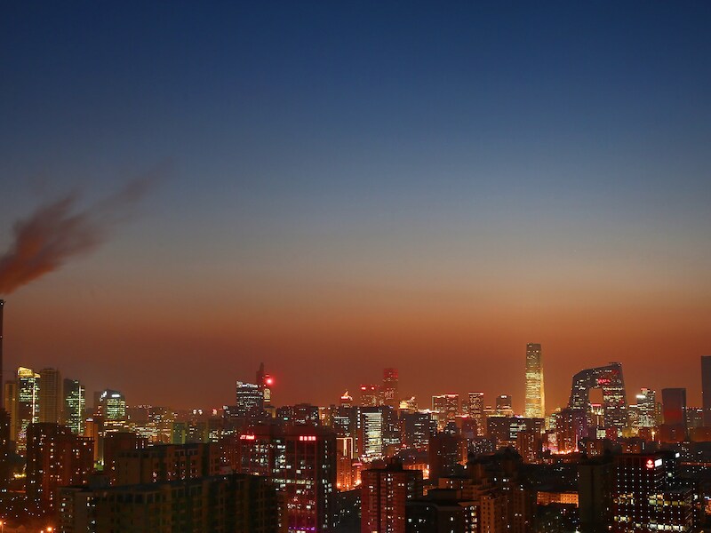 De skyline van Peking.