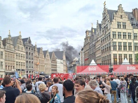 Brand in de Kaasrui in Antwerpen
