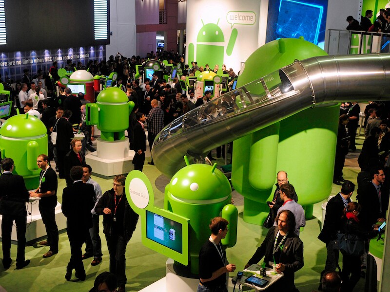 De stand van Android op het Mobile World Congress in Barcelona.