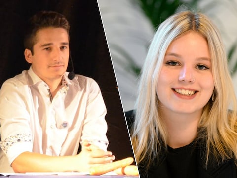 Links: Victor Schollaert (Positief Ninove). Rechts: Malika Sclacmender (Forza Ninove).