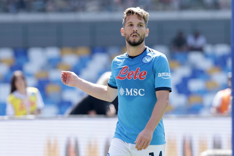 Dries Mertens in 2022 bij Napoli. 