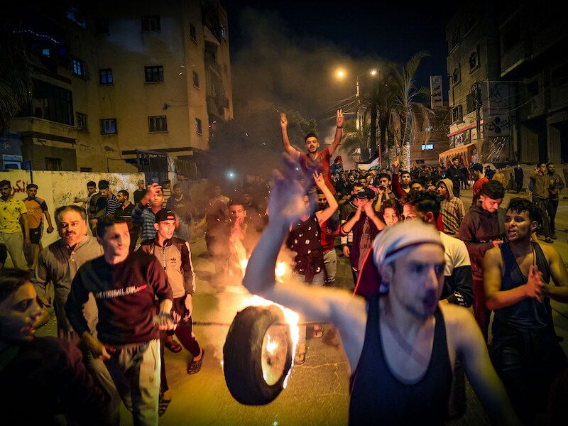Rellen in Oost-Jeruzalem afgelopen nacht.