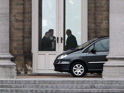 N-VA-voorzitter Bart De Wever bij de koning.