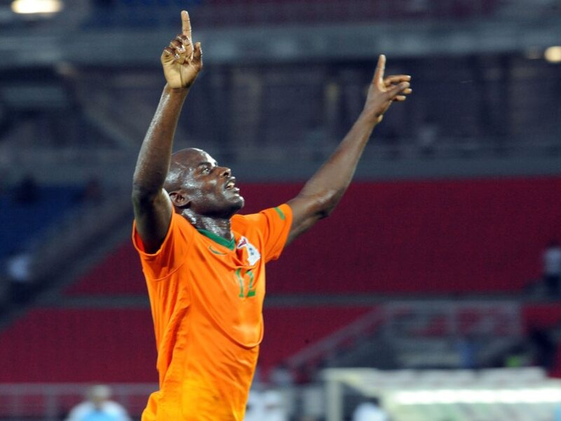 James Chamanga scoorde de derde treffer voor Zambia.