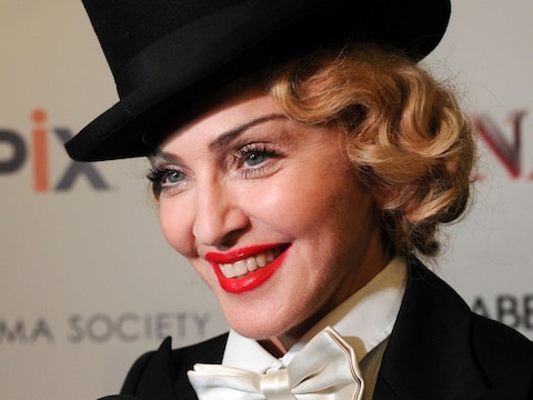 Madonna afgelopen week in New York bij de première van de concertfilm over haar MDNA-tournee.