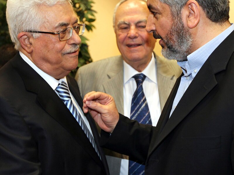 Mahmoud Abbas en Khaled Meshaal.