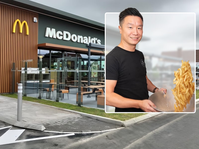 Friturist Junfeng Qiu (42) ziet de nieuwe McDonald’s-vestiging in Zottegem niet graag komen.