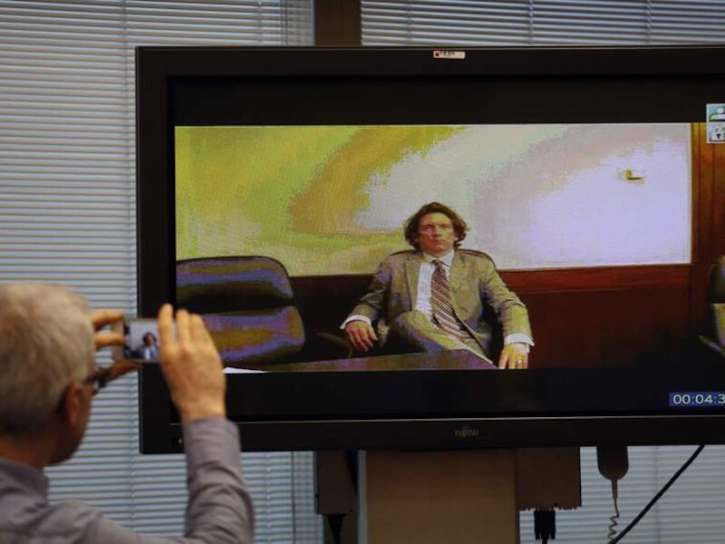 Tyler Hamilton getuigde via een videoconferentie.