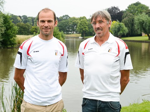 Rob Woestenborghs, links, met zijn coach Jul Clonen