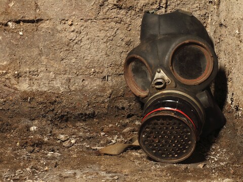 Illustratief beeld van een gasmasker.