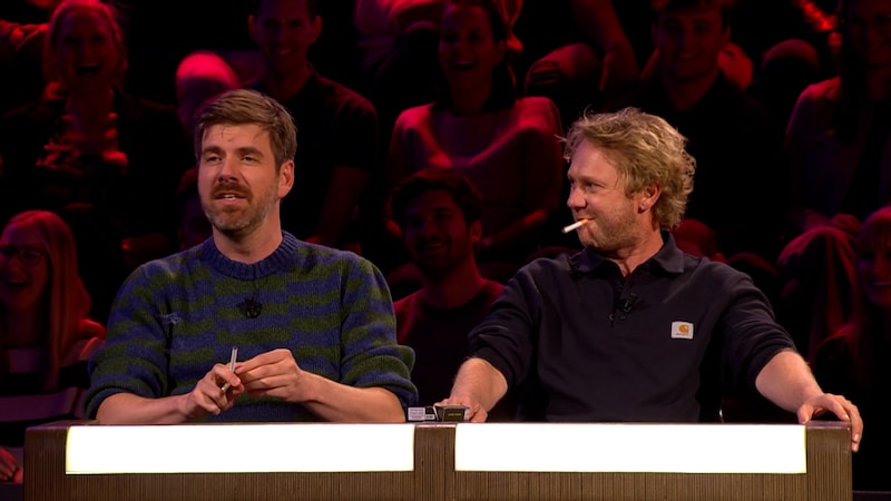 Bart Cannaerts en Rik Verheye in ‘De slimste mens’.