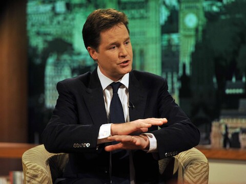 De Britse vicepremier tijdens zijn interview met de BBC.