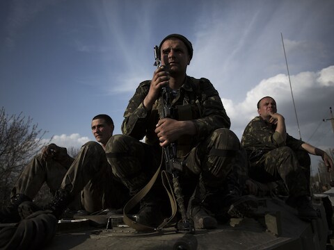Militairen van het Oekraïense leger.