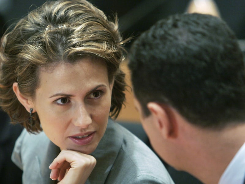Asma Assad met haar echtgenoot Bashar al-Assad.