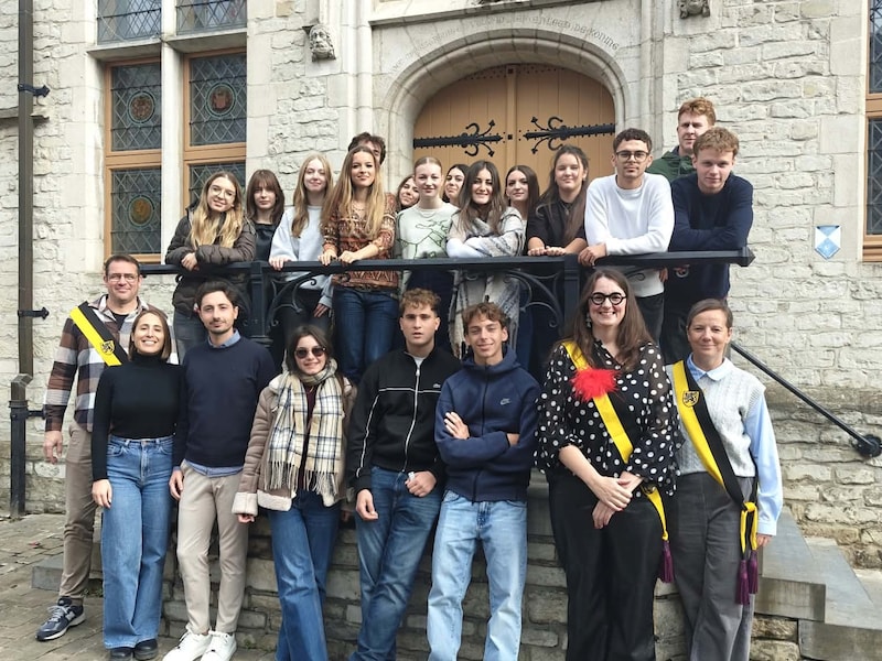 Een delegatie Italiaanse studenten werd maandagmiddag ontvangen in de Lakenhal.