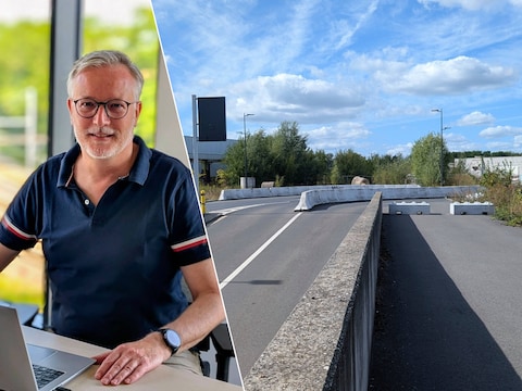 Maarten Blommaert (N-VA). De Nieuwe Tragelweg verbindt de pendelparking van het station van Aalst met het viaduct, over de Tragel.