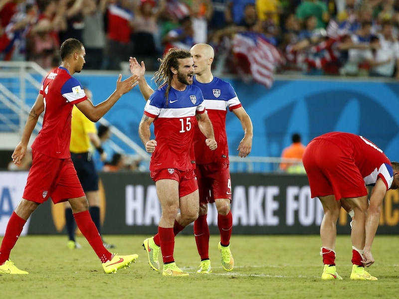 Het nationale elftal van de Verenigde Staten, met onder meer Kyle Beckerman.