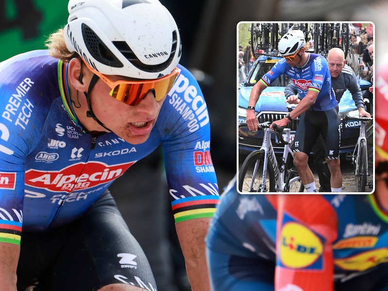 “Dat het zo samenloopt, is straffer dan de lotto winnen”: hoe miserie met wielen en nieuw type pedalen Mathieu van der Poel nekte in Parijs-Roubaix