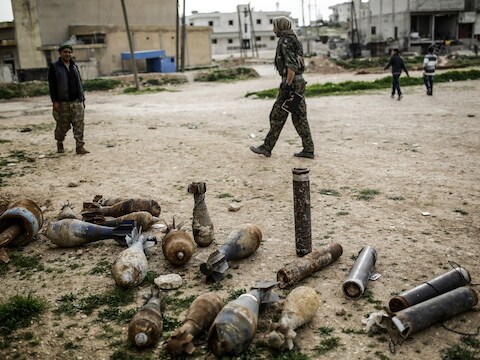 Kobane in Syrië, een stad die tot januari in handen was van IS.