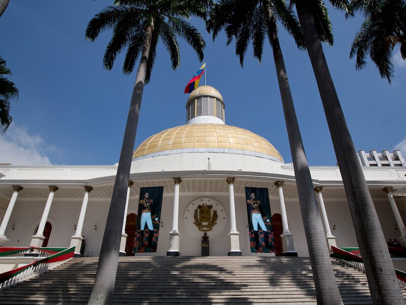 Het gebouw van de Nationale Vergadering (of het parlement) in Caracas, Venezuela.