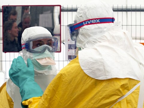 Het ebola-trainingscentrum in Brussel.