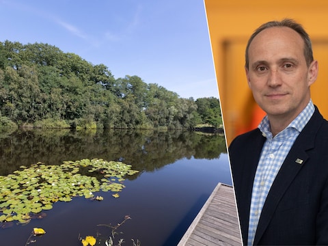 Water aan Thor park in Genk / Burgemeester Wim Dries
