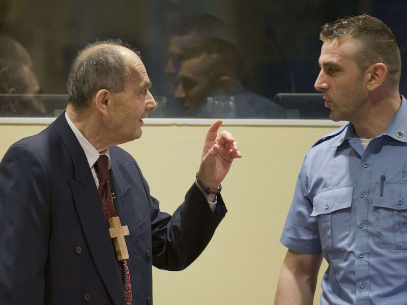 Zdravko Tolimir in het Joegoslavië Tribunaal.