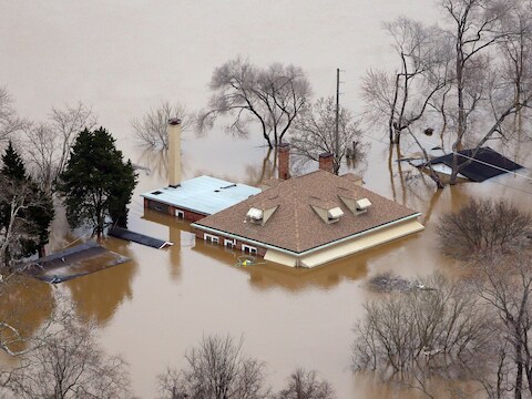 Overstromingen in de Amerikaanse staat Missouri.