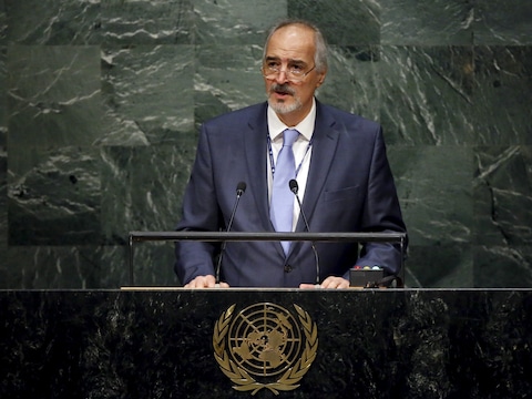 De Syrische VN-ambassadeur Bashar Jaafari.