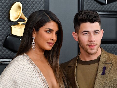 Priyanka Chopra en Nick Jonas op de Grammy Awards.