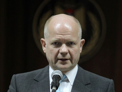 De Britse minister van Buitenlandse Zaken, William Hague.