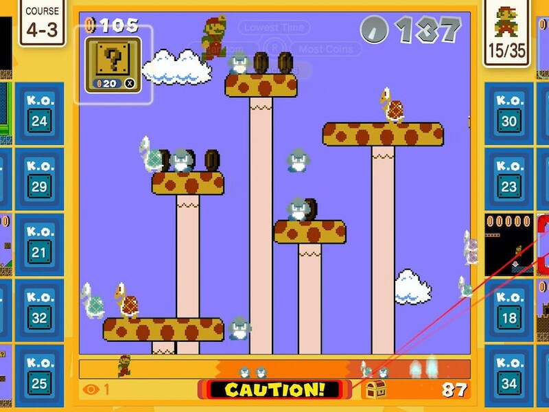 Je kunt het je tegenspelers flink moeilijk maken in 'Super Mario 35'.