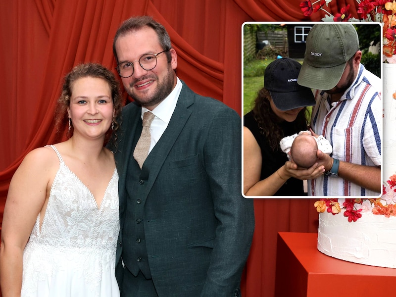 Jorina uit ‘Blind getrouwd’ toont eerlijke foto in trouwjurk, twee maanden na geboorte van dochter: “8 kilo verschil, en dat is normaal”