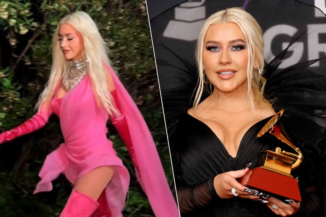 KIJK. Christina Aguilera wakkert geruchten over Ozempic-gebruik opnieuw aan  met opvallende outfit | Foto | hln.be