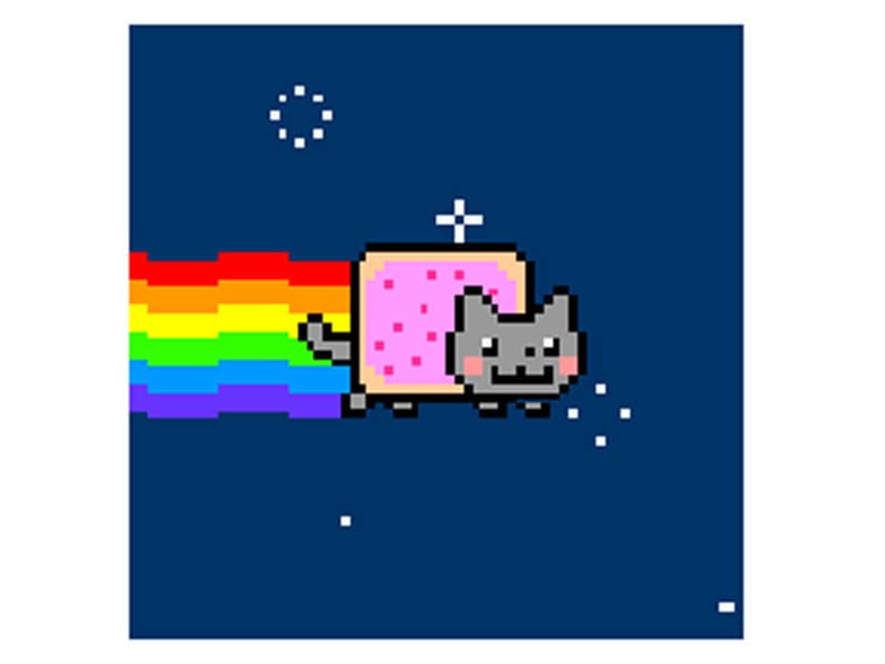 Van internetfenomeen 'Nyan Cat' wordt vaak een bewegend gifje gemaakt.