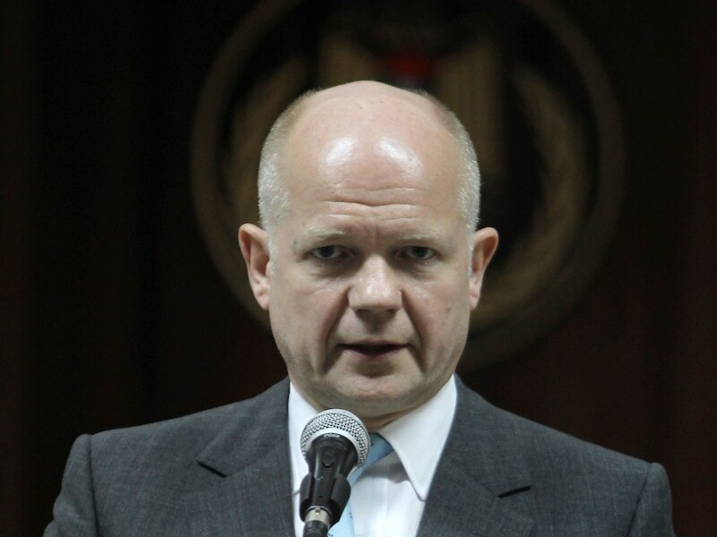 De Britse minister van Buitenlandse Zaken, William Hague.